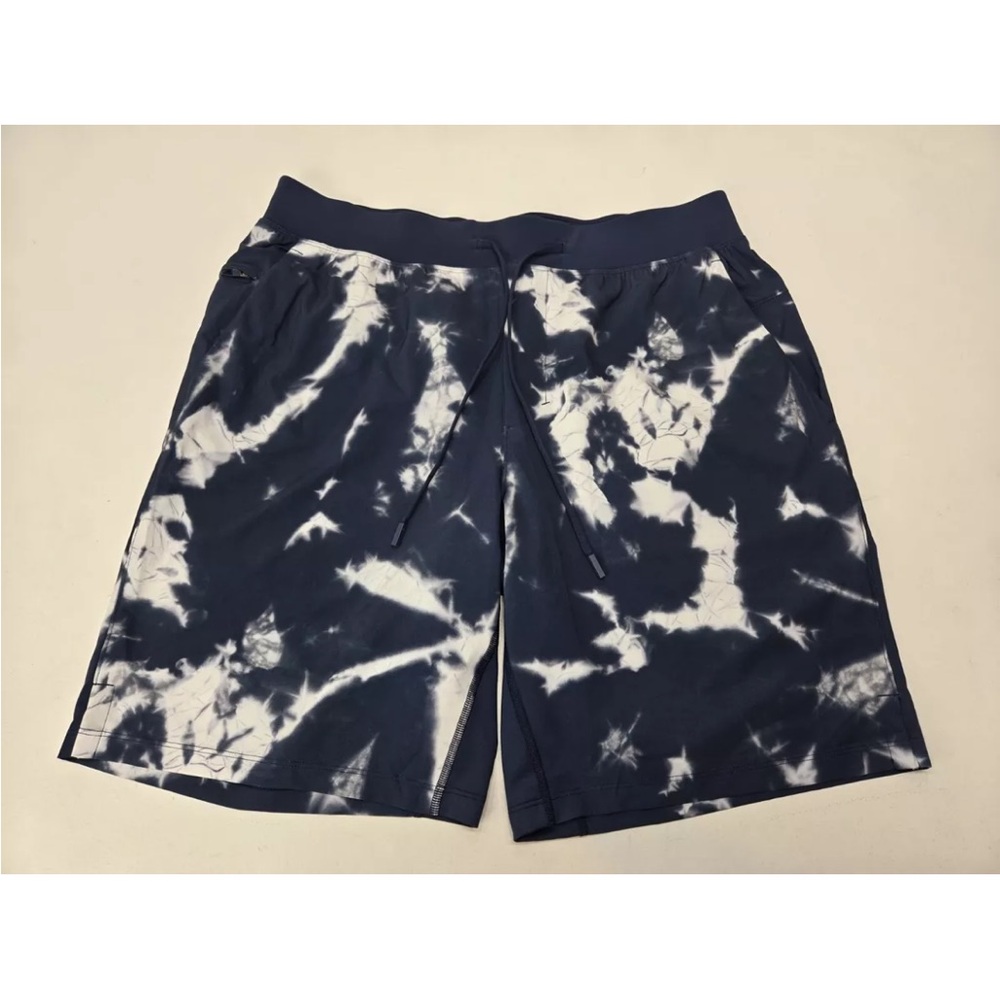Lululemon T.H.E. Linerless Short 9" Indigo Ice Print Blue Multi Size XL Mens